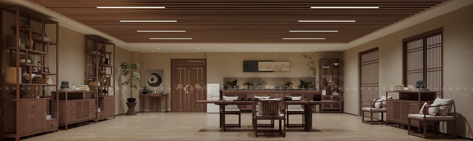 新中式中式茶叶店3D模型下载【ID:1203346902】