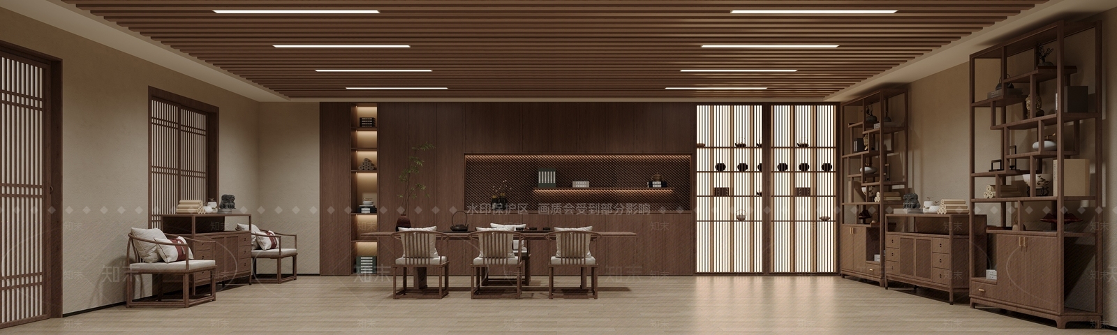 新中式中式茶叶店3D模型下载【ID:1203346902】