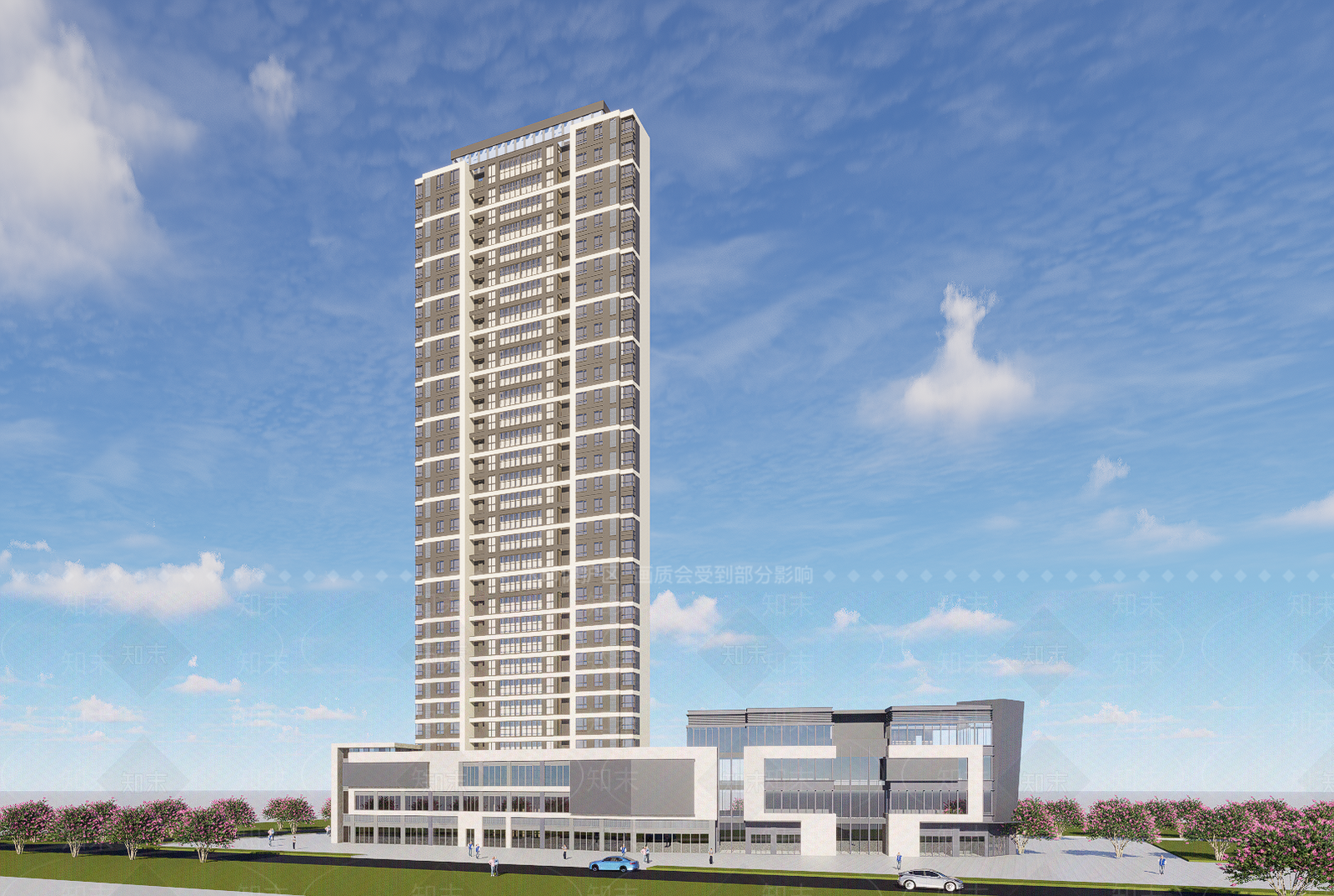 现代高层住宅SU模型下载【ID:1203347273】