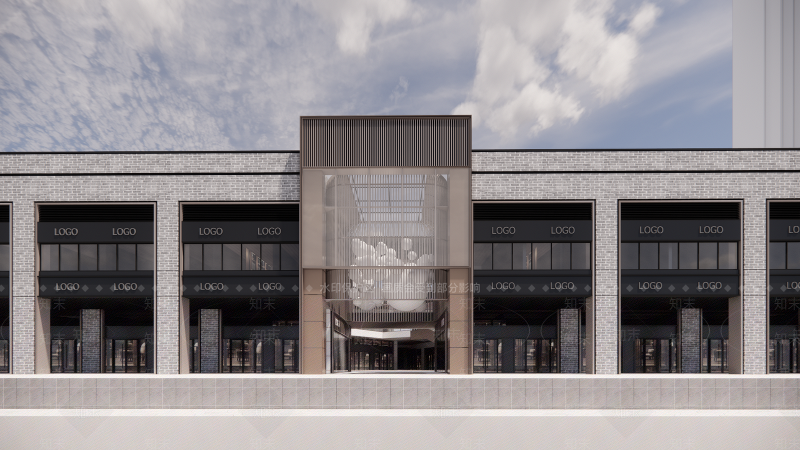 中式新中式商业街SU模型下载【ID:1203349371】