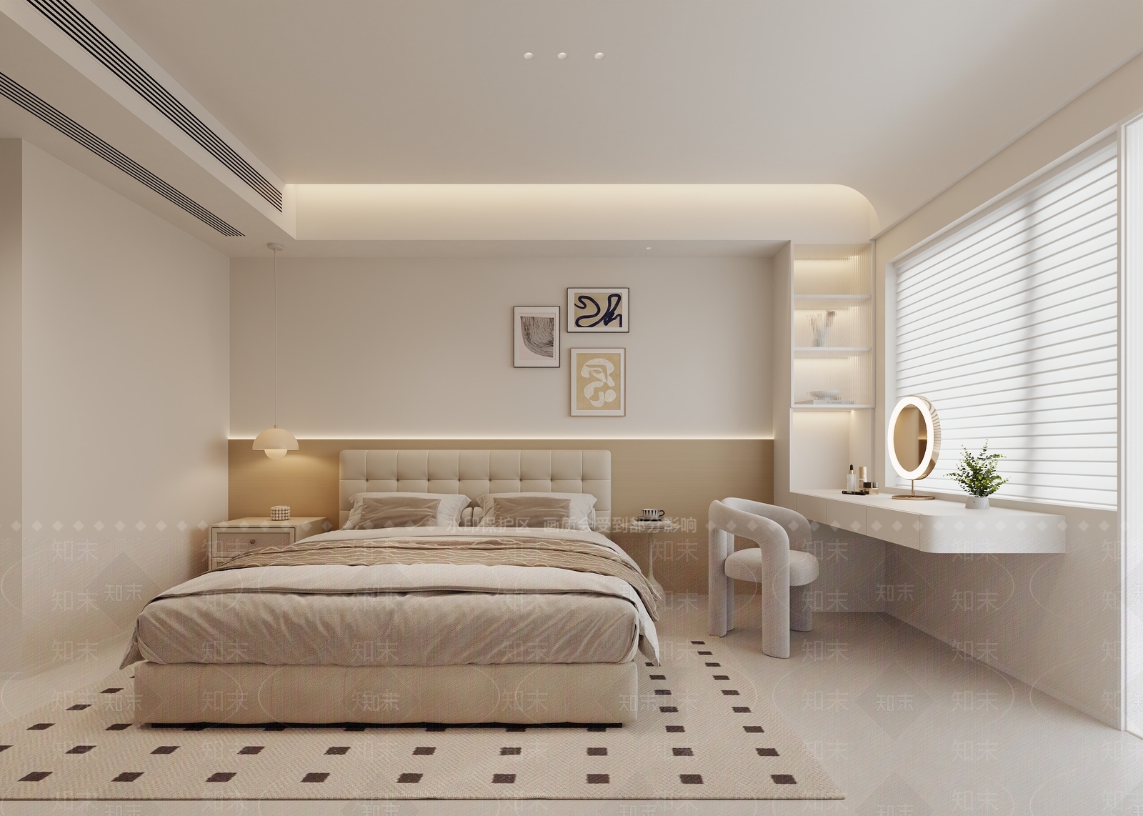 白色悬空梳妆台梳妆台3D模型下载【ID:1227305399】