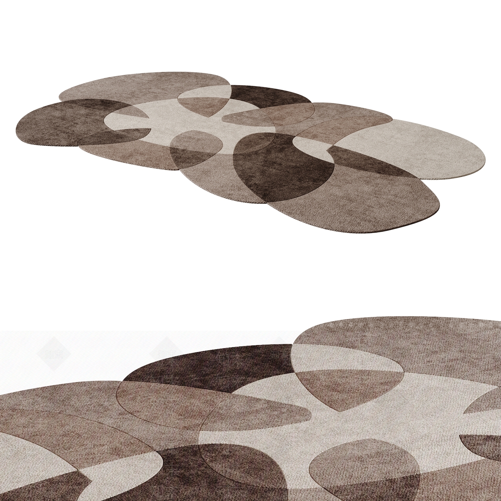 意式轻奢异形地毯3D模型下载【ID:1203351879】