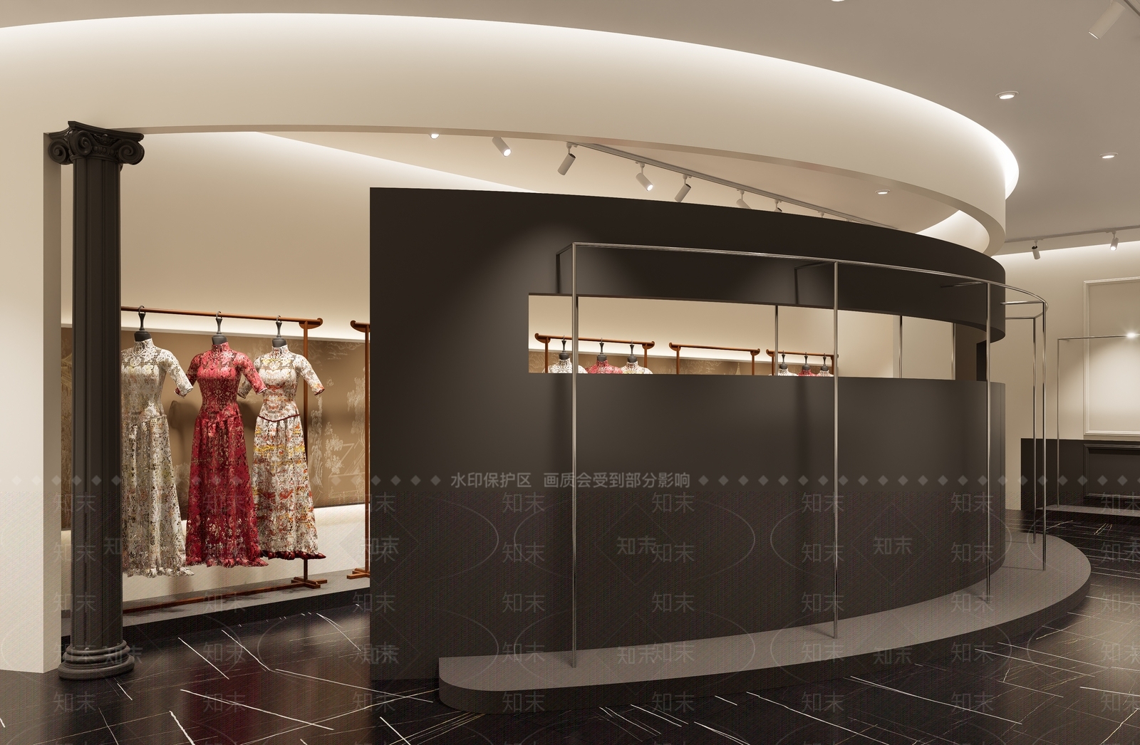轻奢法式婚纱摄影店SU模型下载【ID:1203352459】