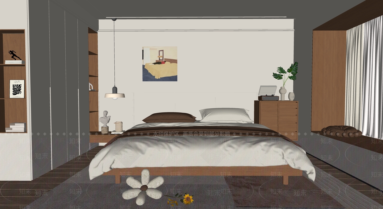 设计感挂画挂画SU模型下载【ID:1227499441】