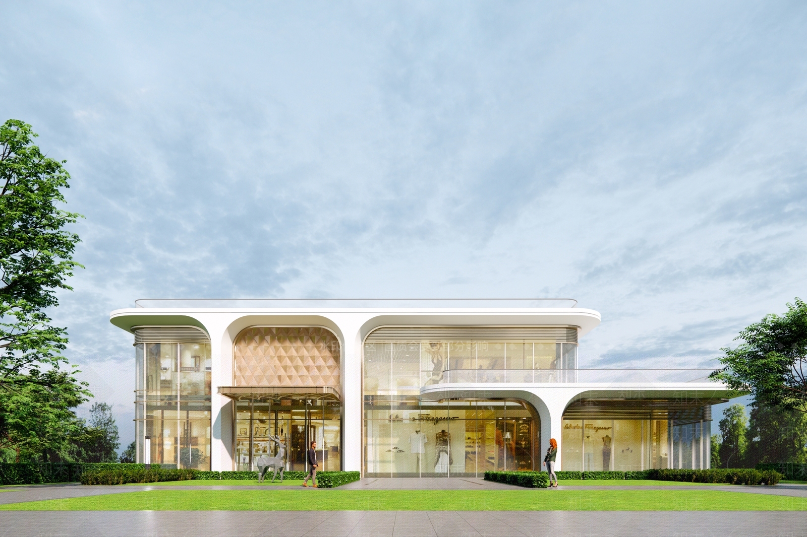 现代商业街SU模型下载【ID:1203353434】