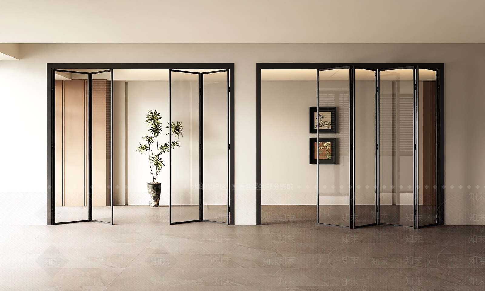 现代折叠门3D模型下载【ID:1203355875】