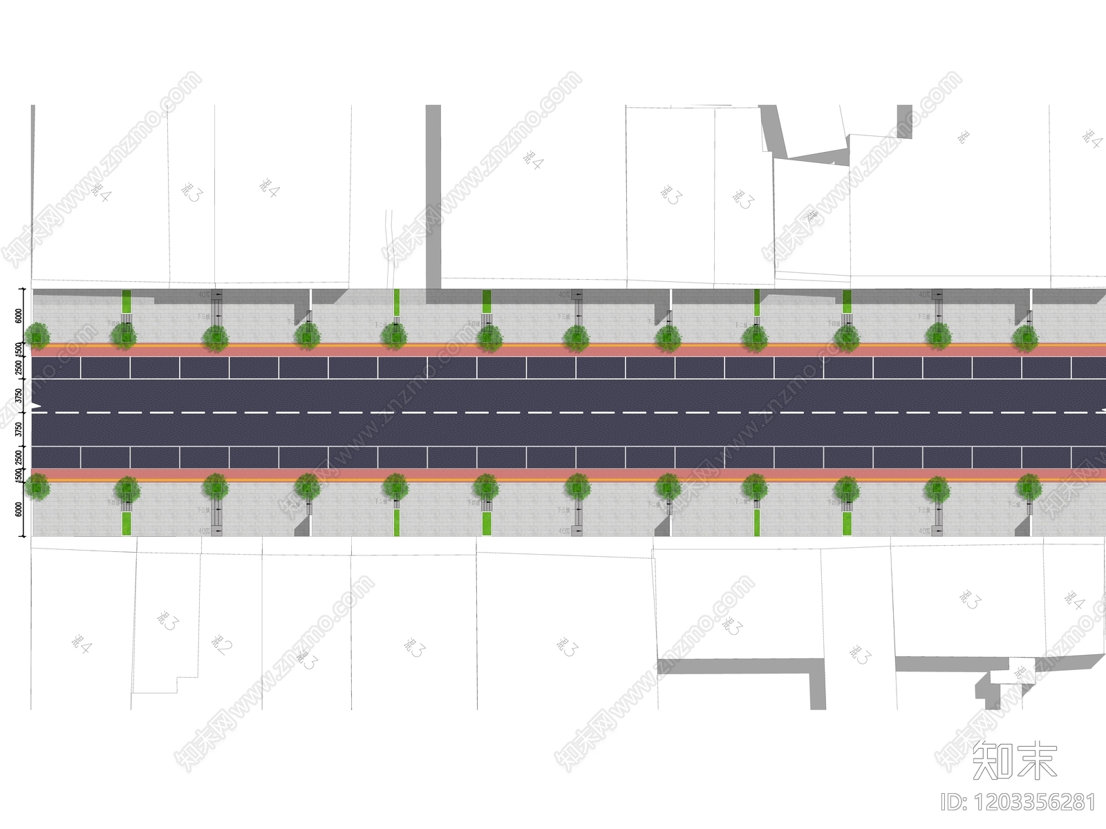 中式社区街道景观下载【ID:1203356281】