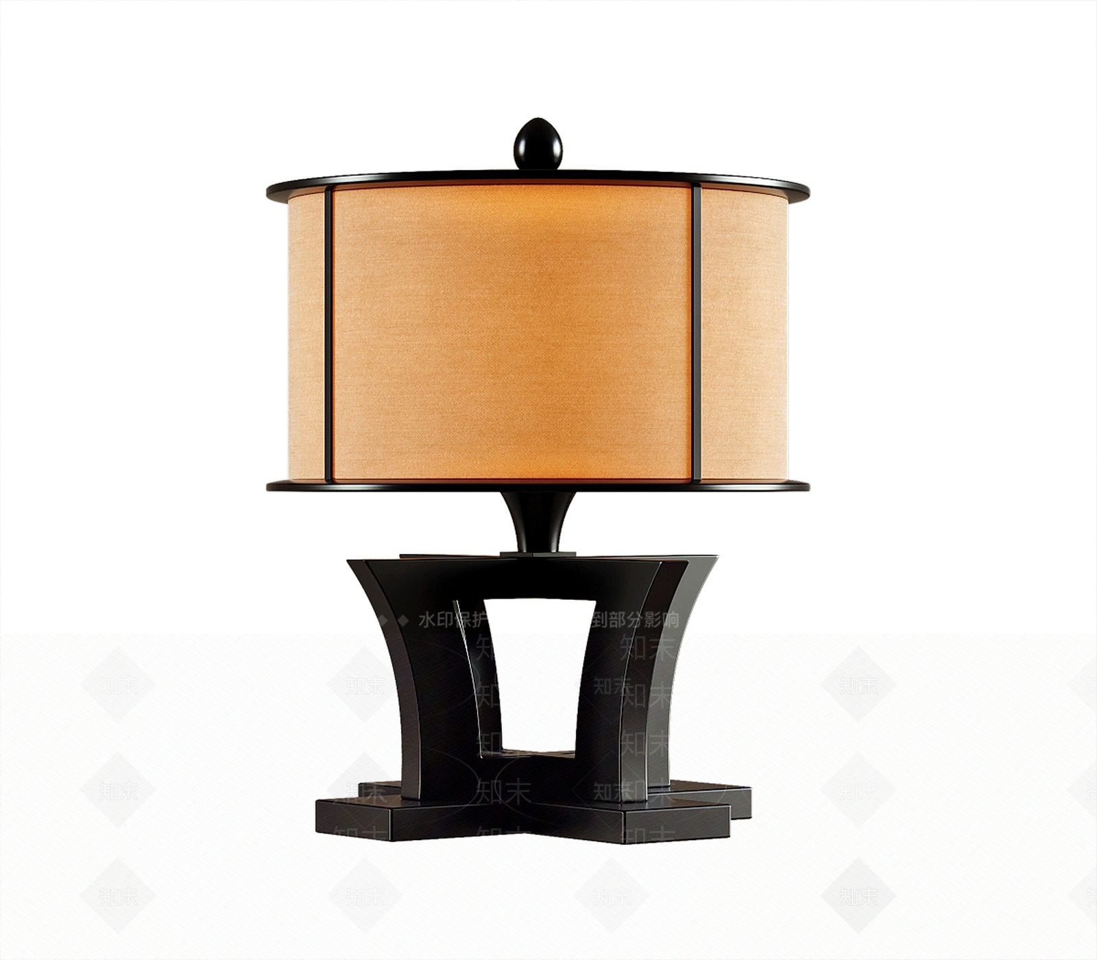 现代新中式台灯3D模型下载【ID:1203358599】
