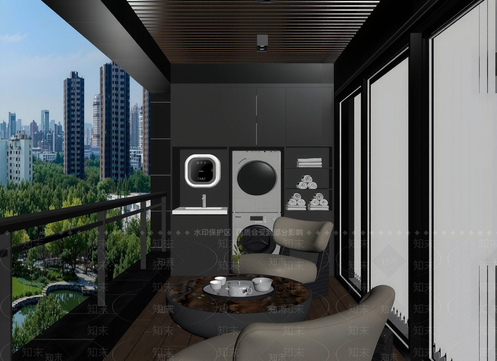 现代家居阳台SU模型下载【ID:1203359332】