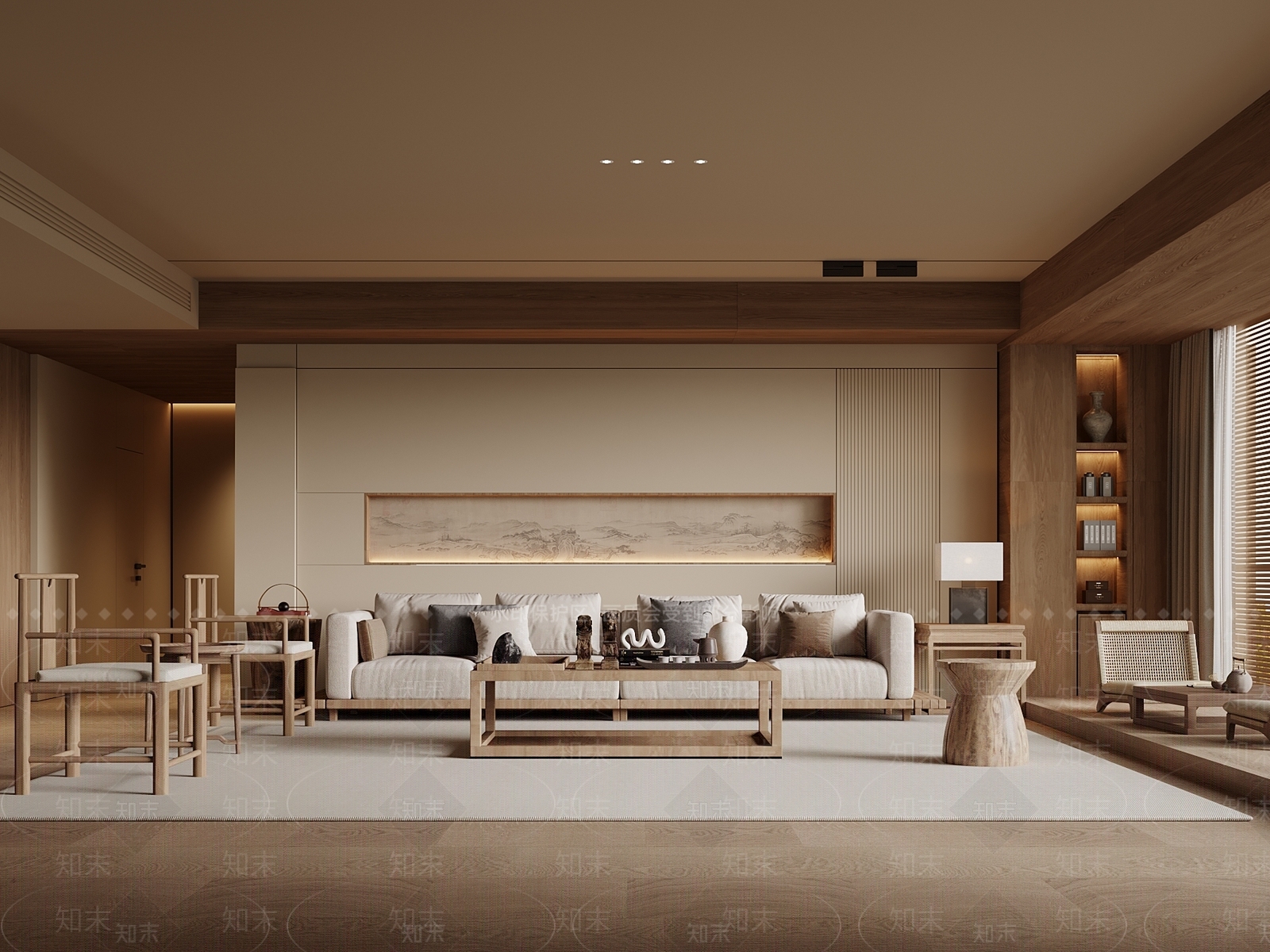 中式挂画山水画3D模型下载【ID:1227441894】