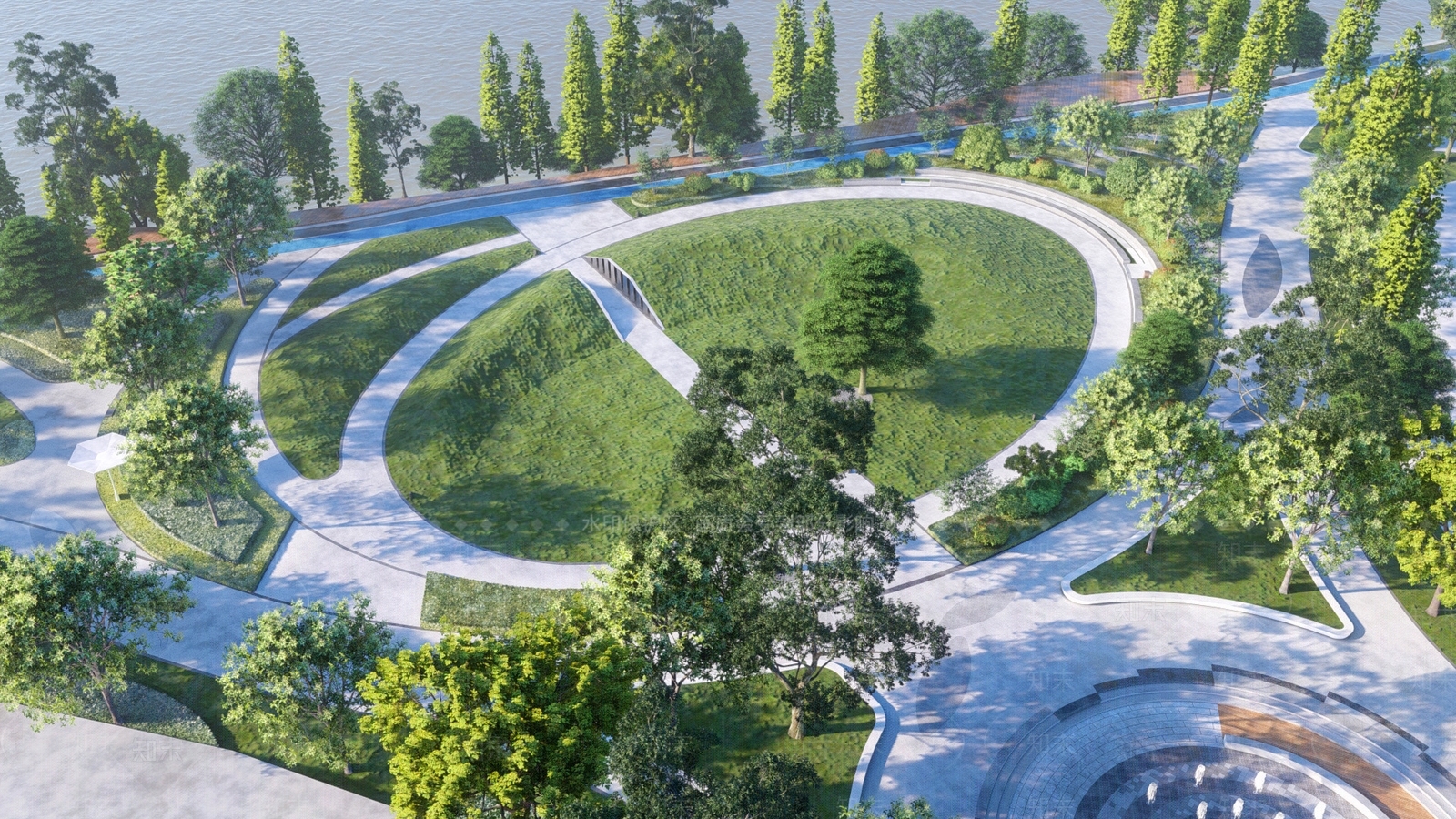 现代简约景观公园SU模型下载【ID:1203372587】