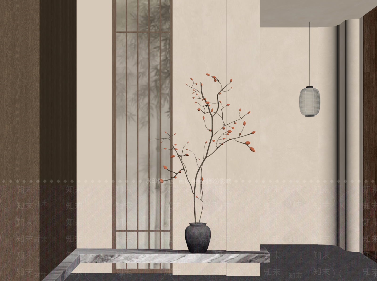 新中式玄关SU模型下载【ID:1203368642】