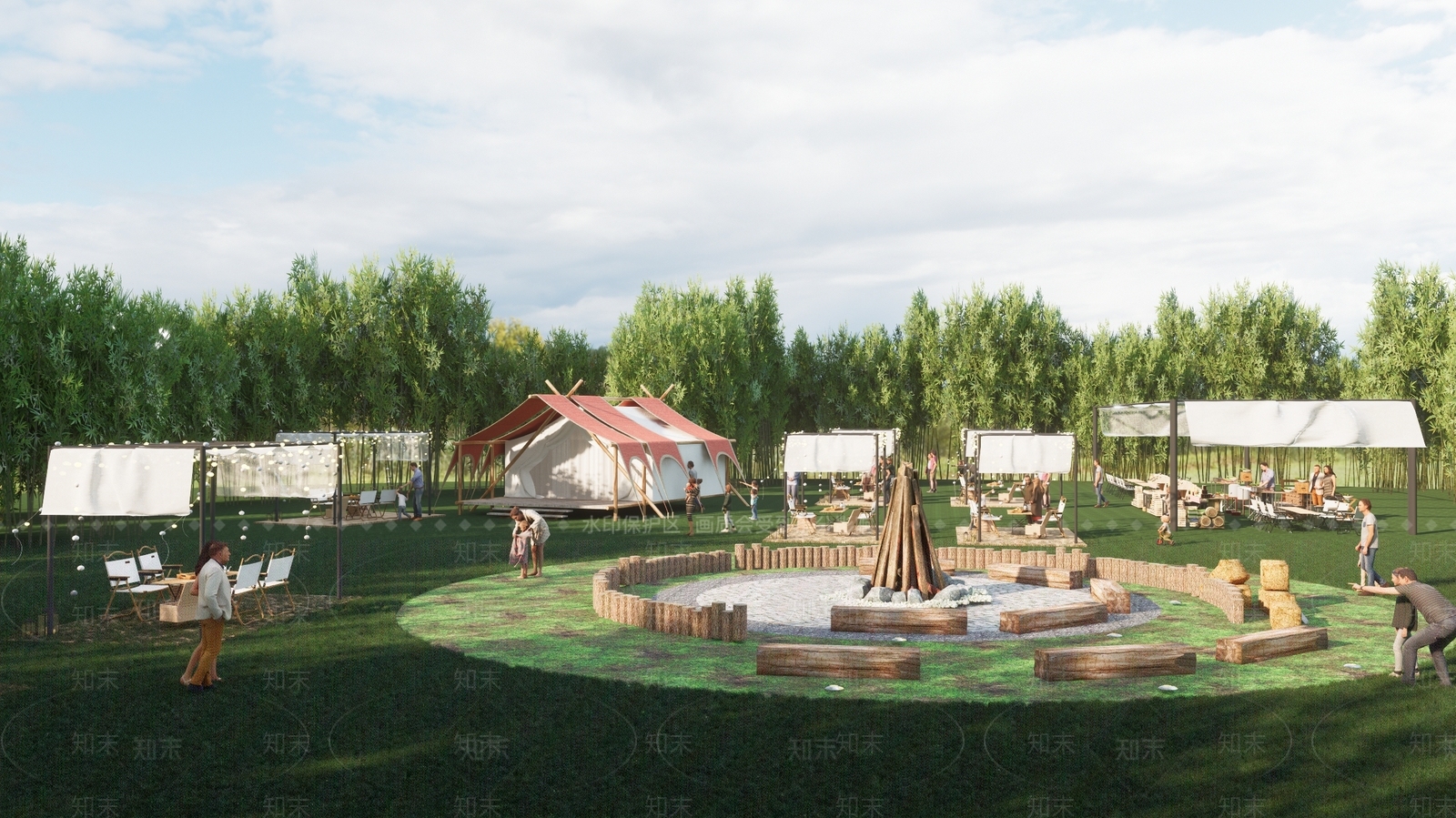 现代景观公园SU模型下载【ID:1203369375】