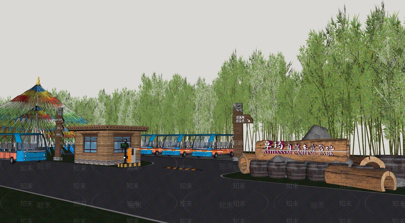 现代景观公园SU模型下载【ID:1203370103】