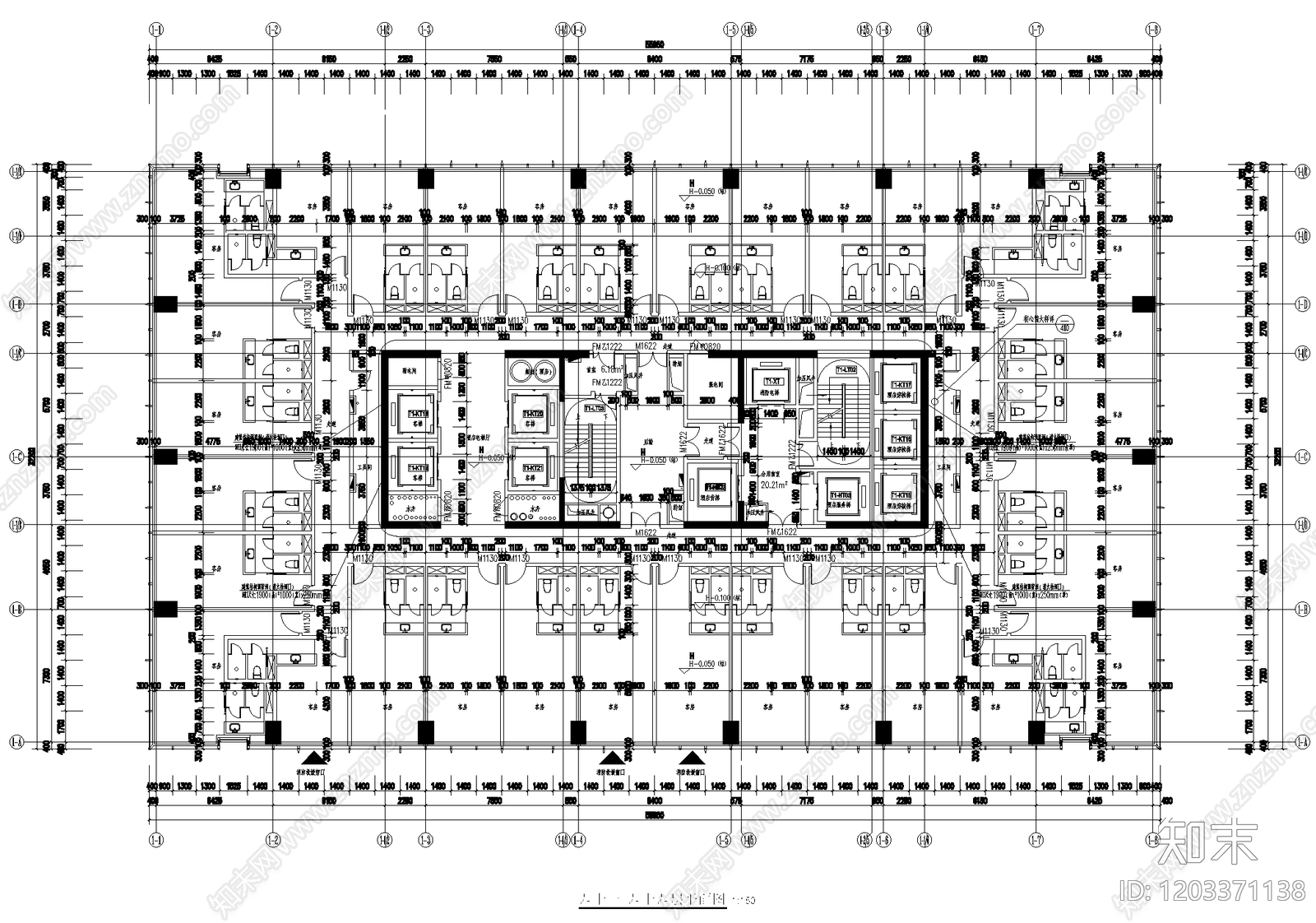 现代办公楼建筑cad施工图下载【ID:1203371138】