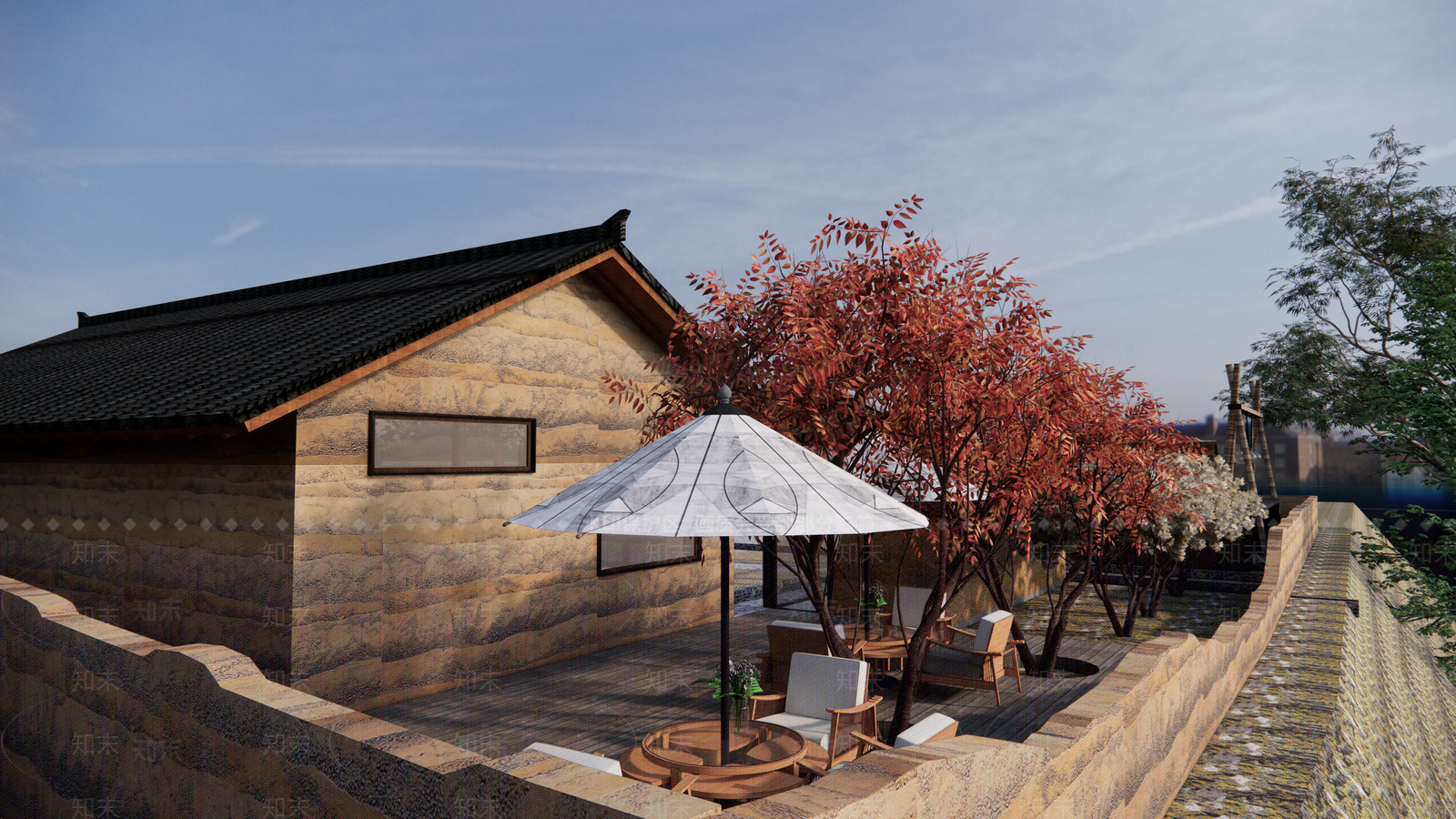 复古中式风格建筑SU模型下载【ID:1203373300】