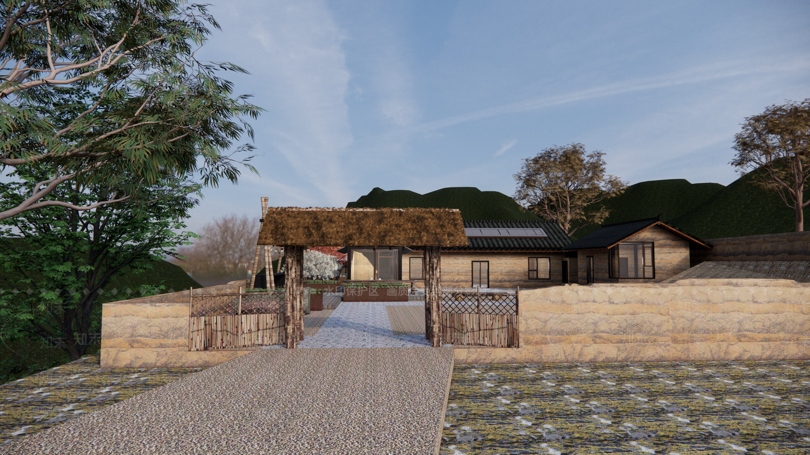 复古中式风格建筑SU模型下载【ID:1203373300】