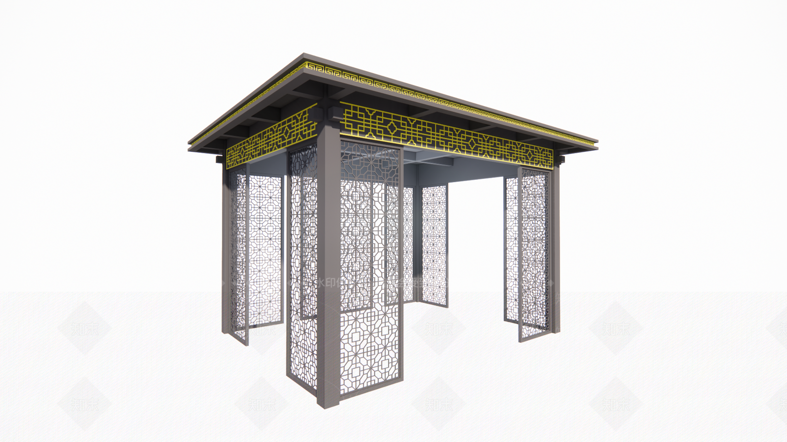 现代简约亭子SU模型下载【ID:1203375121】