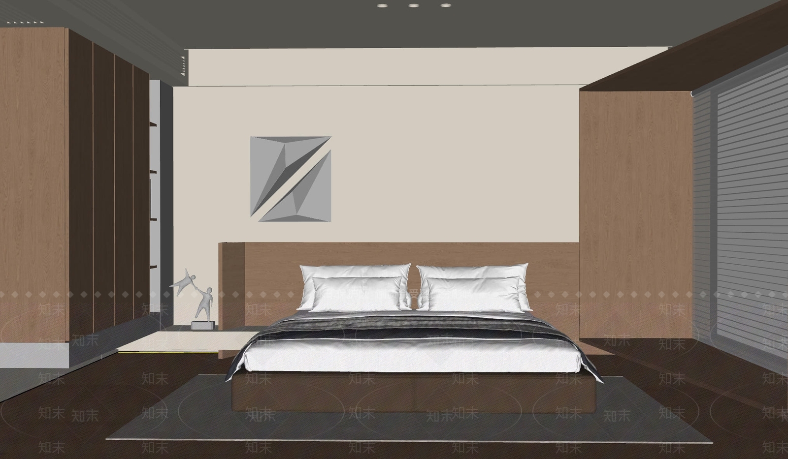 原木家居卧室SU模型下载【ID:1203377015】