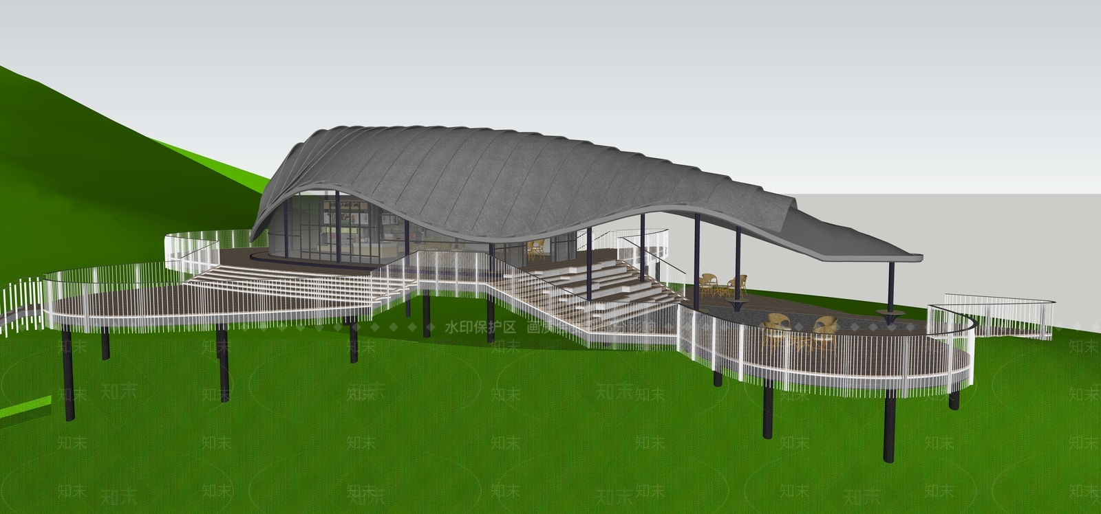 现代风格建筑SU模型下载【ID:1203377250】