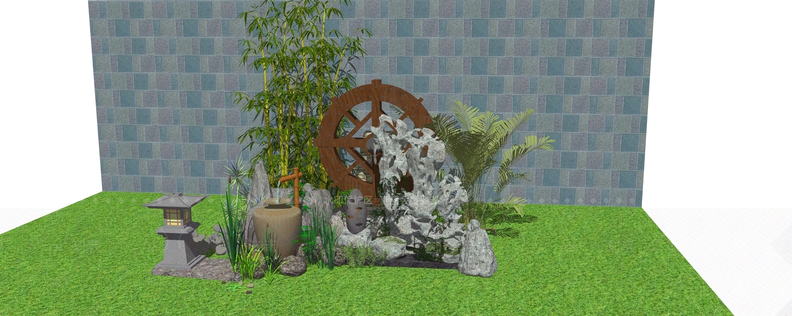 现代景观石SU模型下载【ID:1203384185】