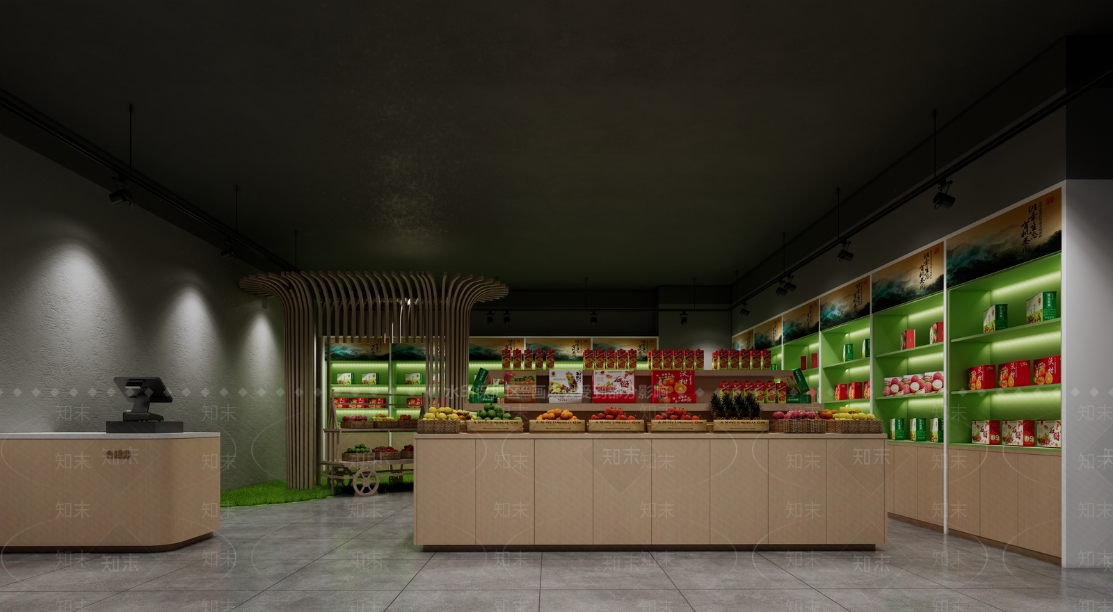 现代水果店SU模型下载【ID:1203385065】