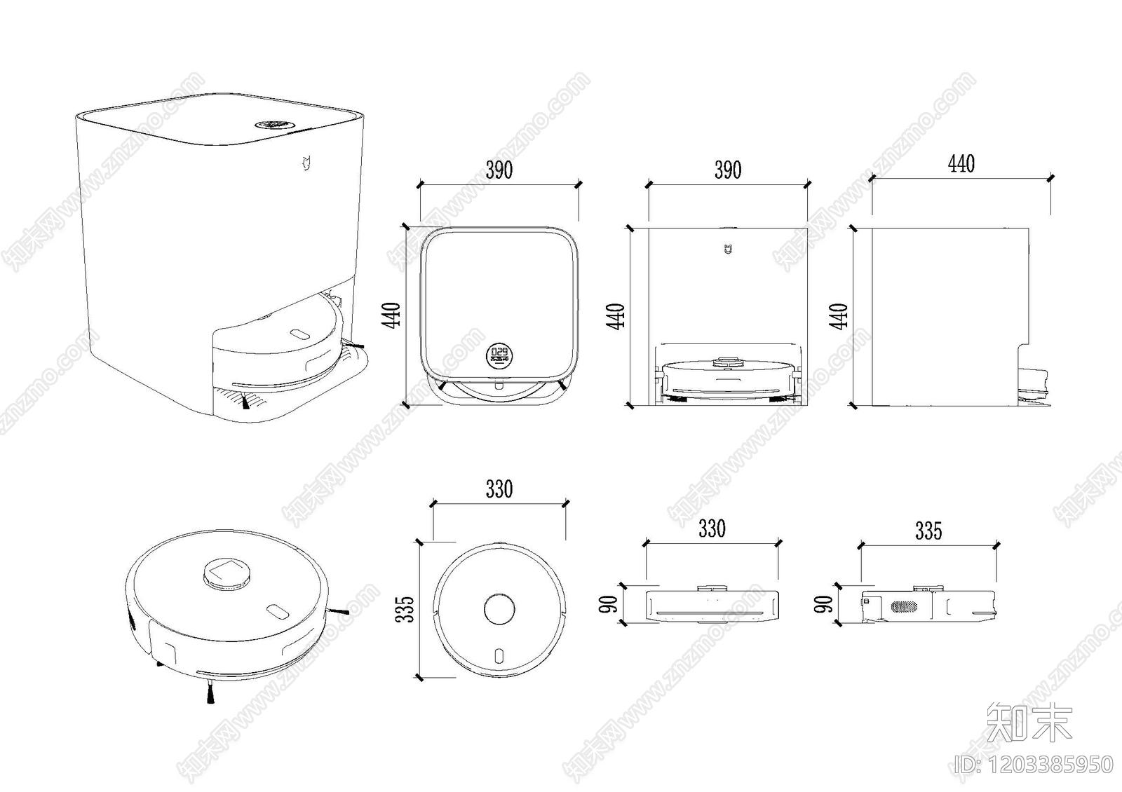 电器三视图施工图下载【ID:1203385950】