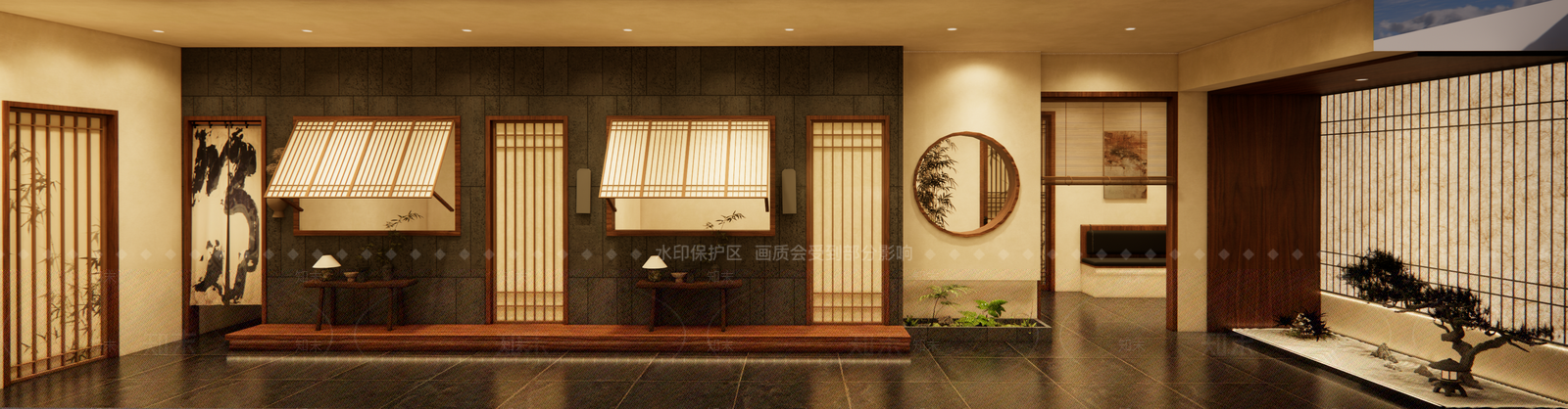 日式新中式日料店SU模型下载【ID:1203388394】