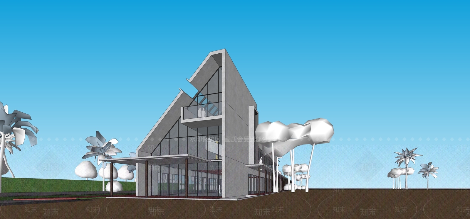 现代简约其他商业建筑SU模型下载【ID:1203577850】