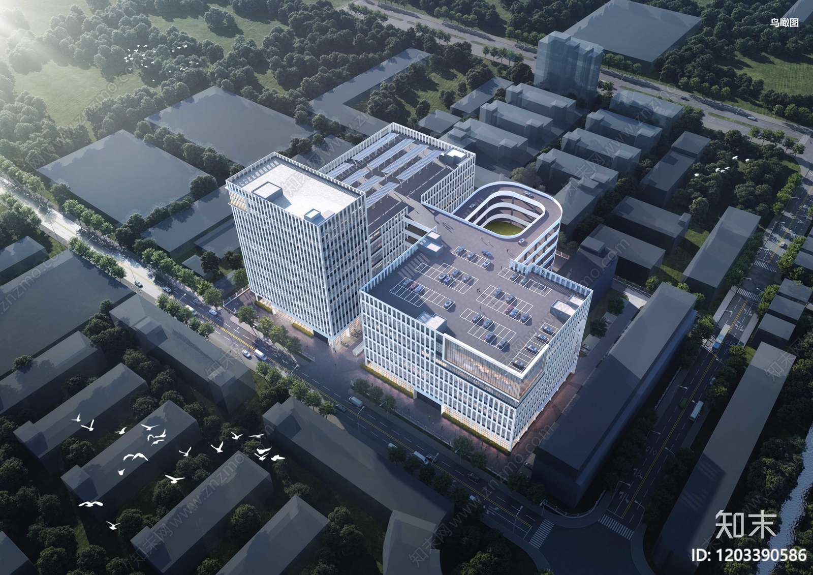 现代产业园建筑施工图下载【ID:1203390586】