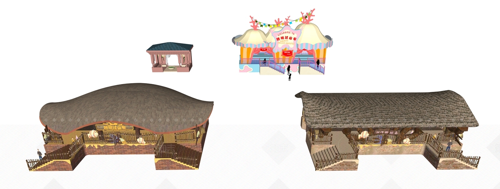 轻奢复古其他景观小建筑SU模型下载【ID:1203392618】