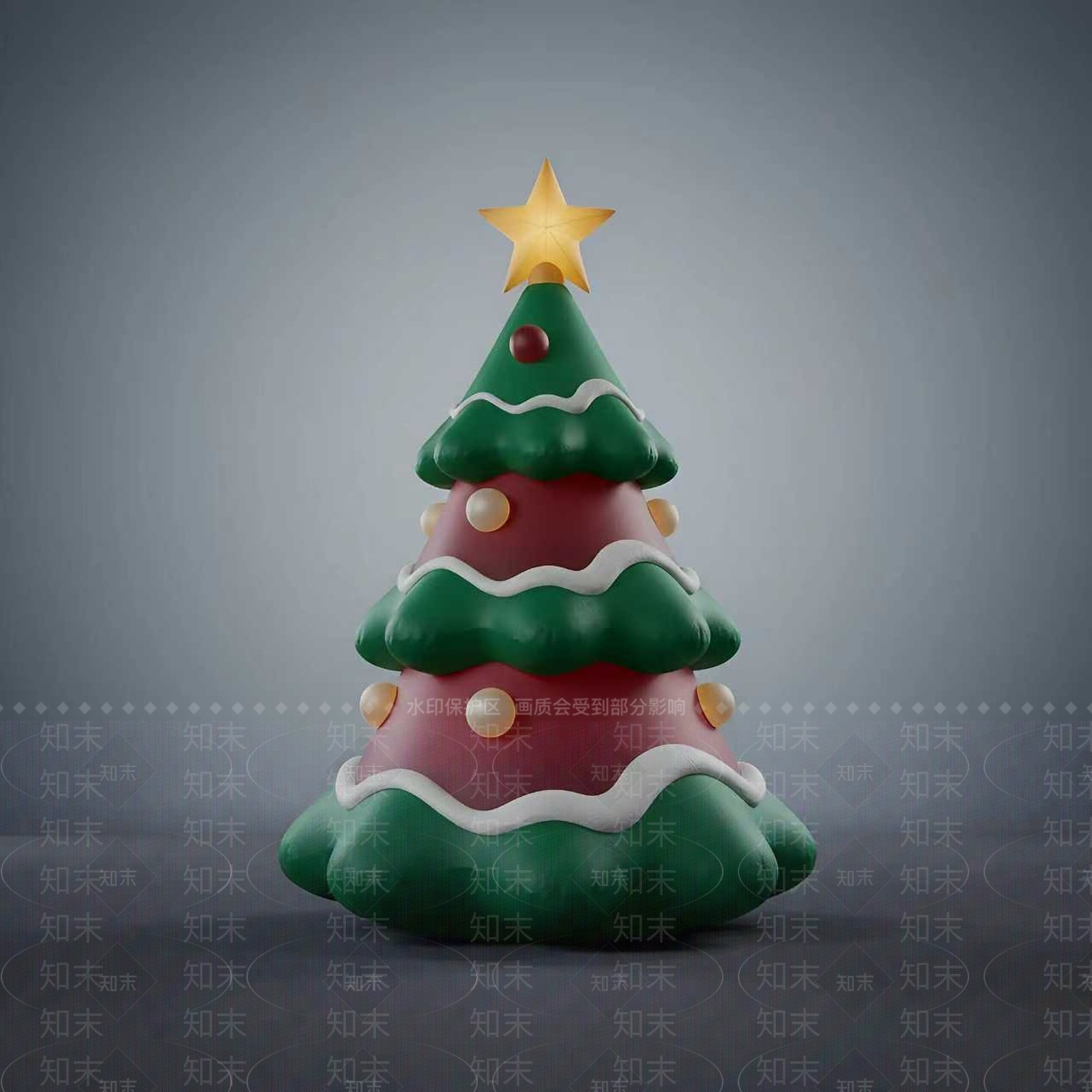 现代美式圣诞树SU模型下载【ID:1203396860】