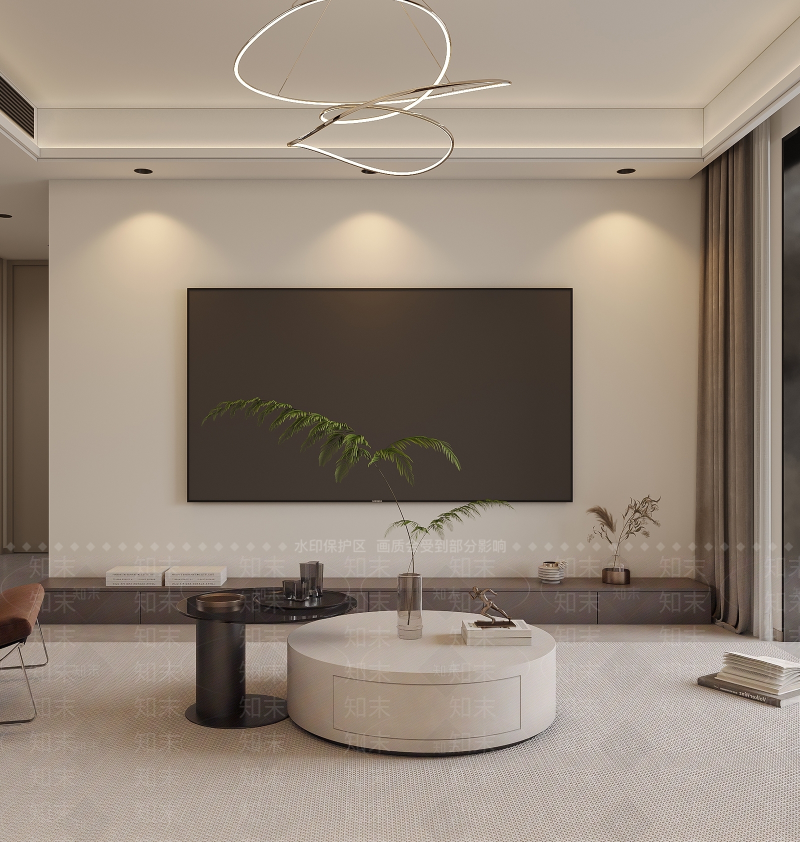 现代极简客餐厅3D模型下载【ID:1203399705】