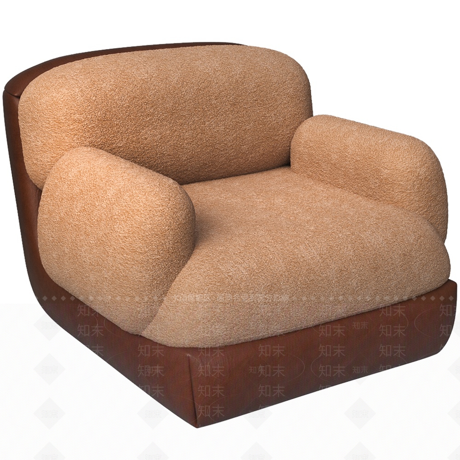 现代美式单人沙发3D模型下载【ID:1203406379】