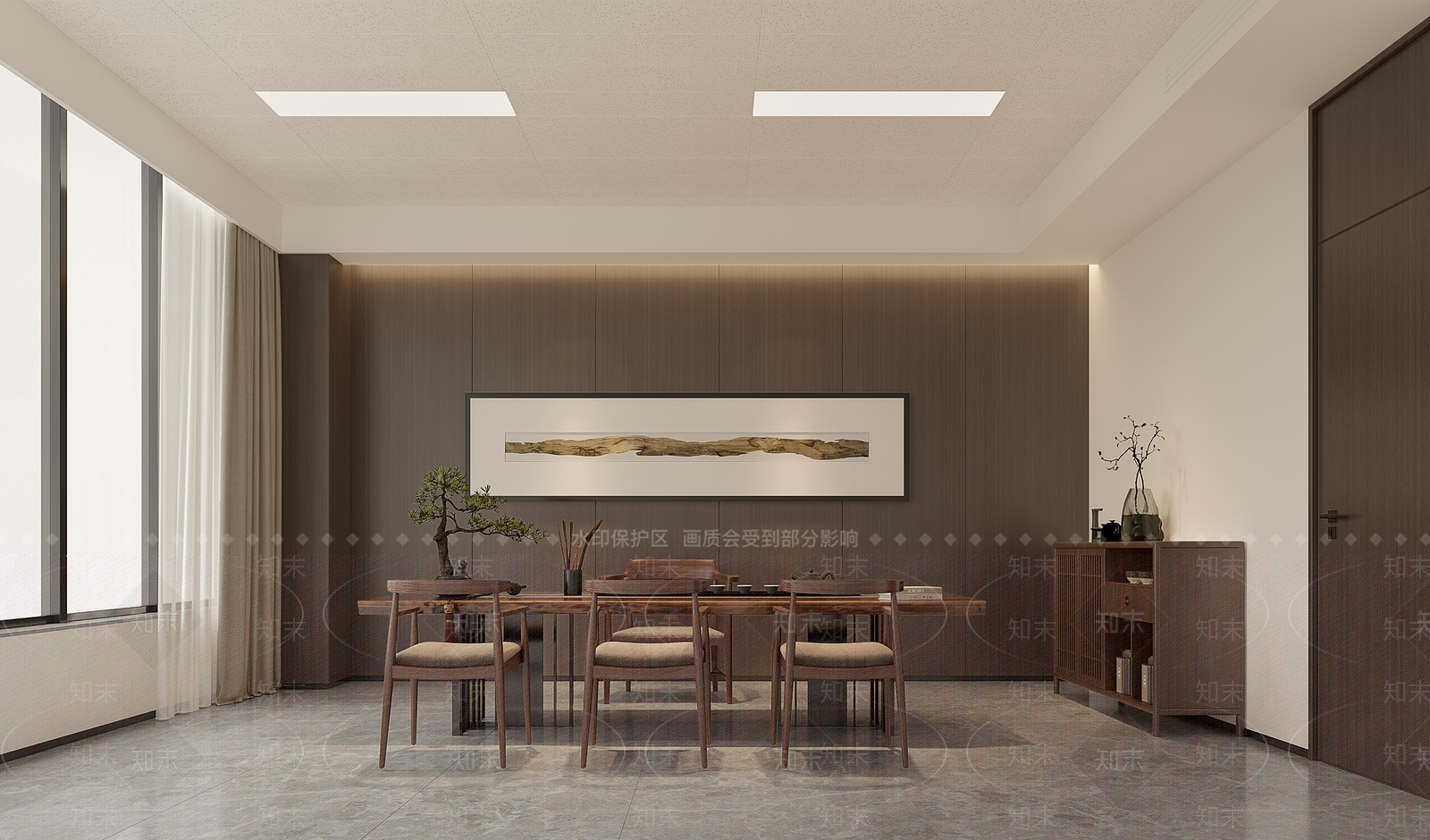 新中式茶水间3D模型下载【ID:1203408997】