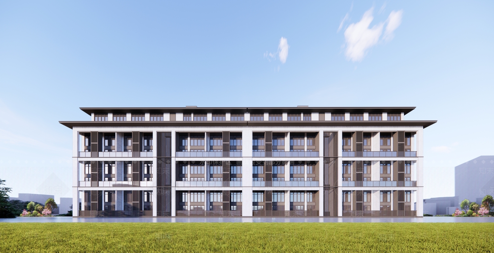 现代新中式其他商业建筑SU模型下载【ID:1203414707】
