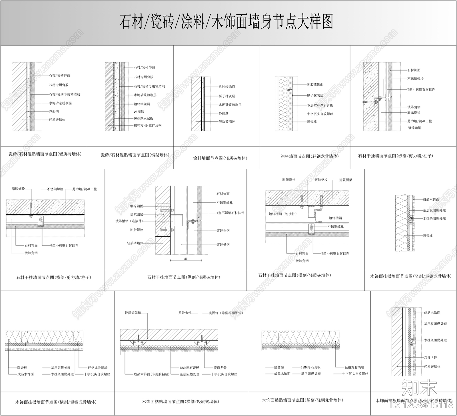 墙面节点施工图下载【ID:1203415118】