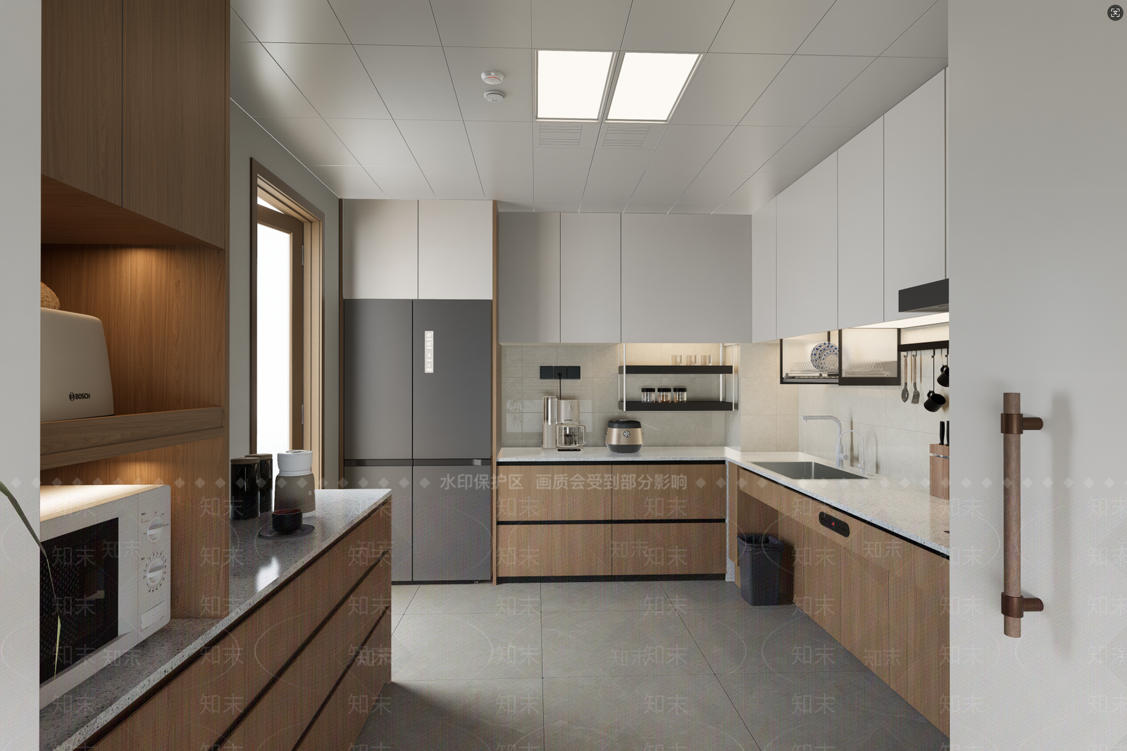 现代极简木作展厅SU模型下载【ID:1203420501】