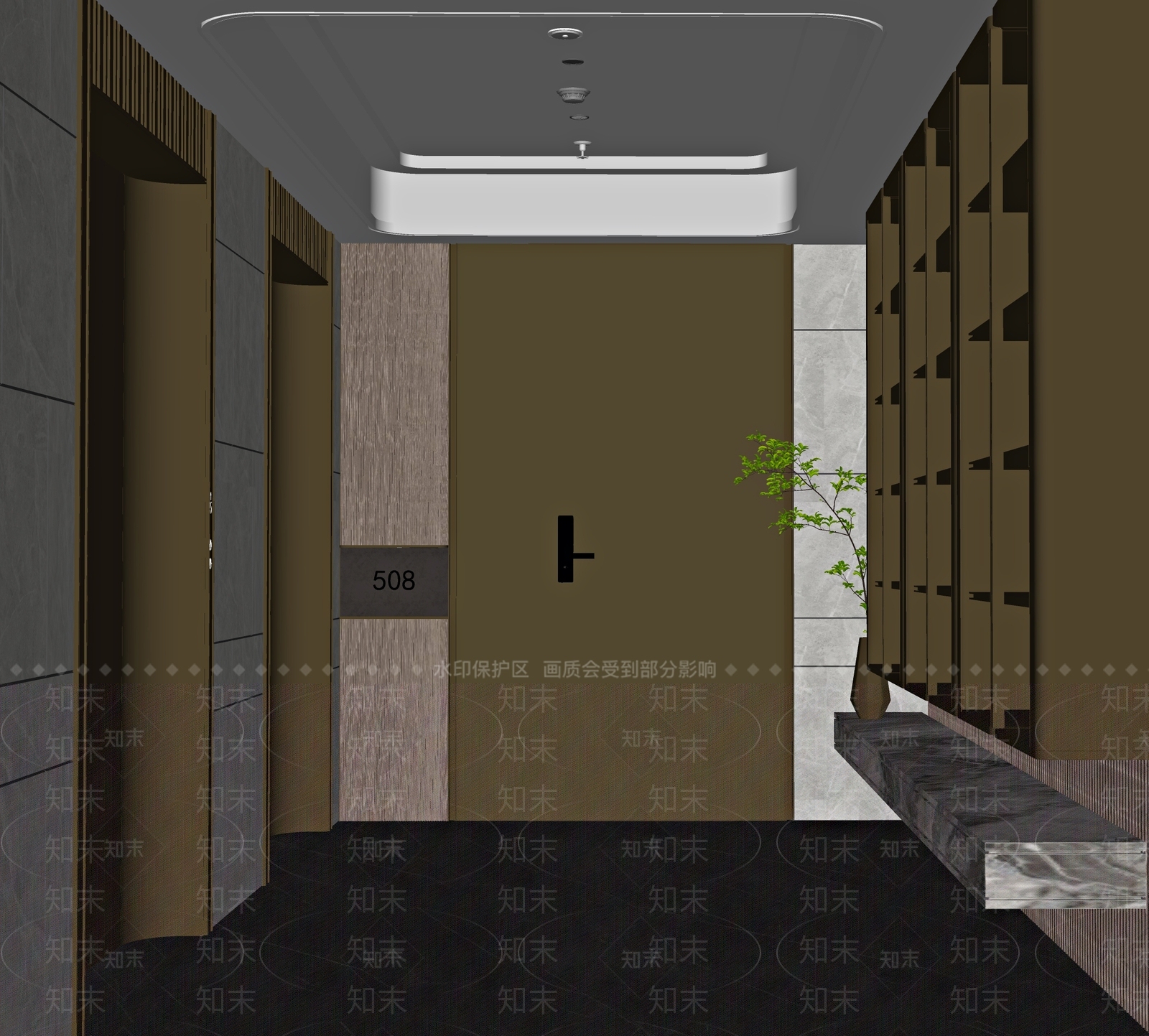 现代电梯厅SU模型下载【ID:1203420583】