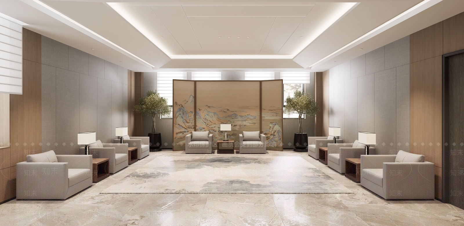 新中式会议室SU模型下载【ID:1203423480】