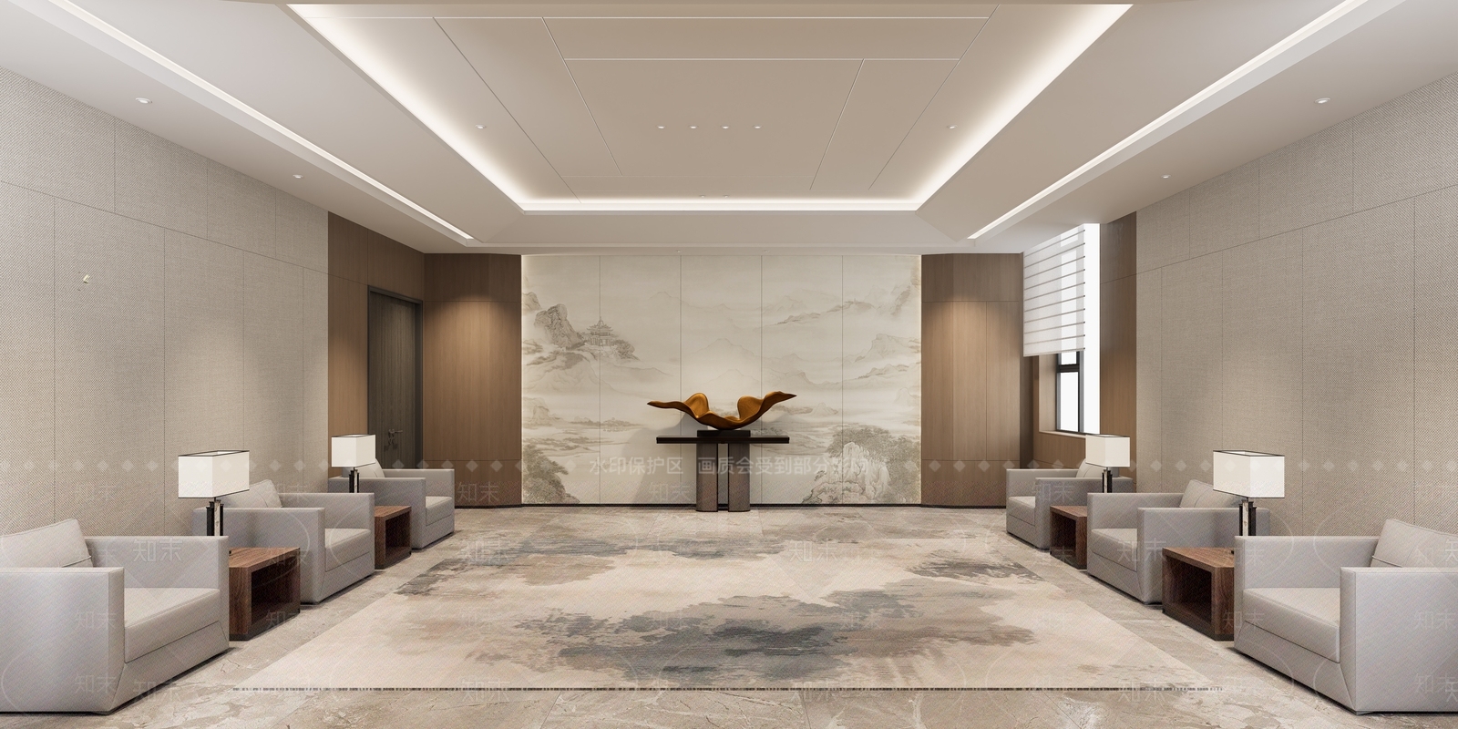 新中式会议室SU模型下载【ID:1203423480】