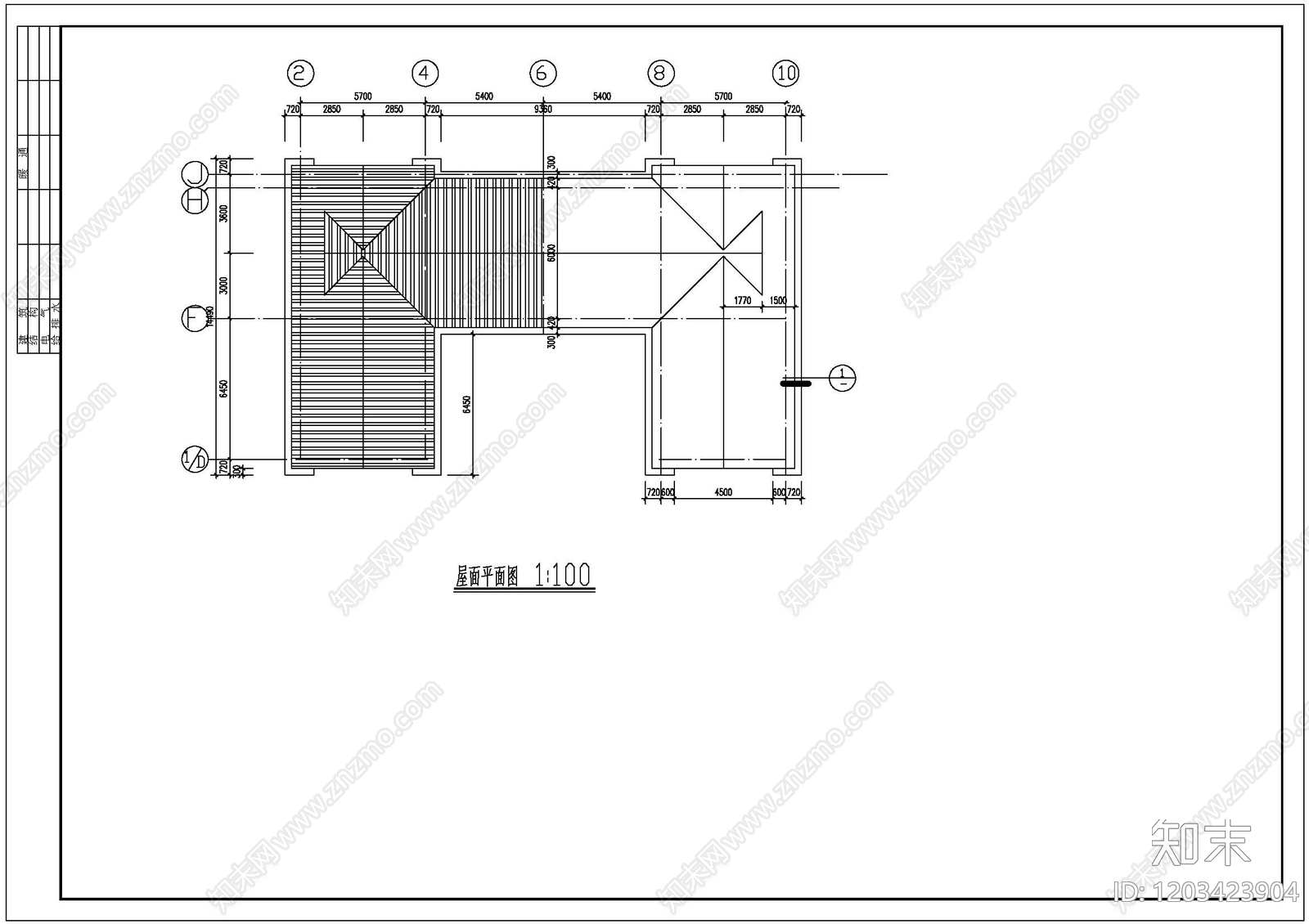 现代别墅建筑cad施工图下载【ID:1203423904】