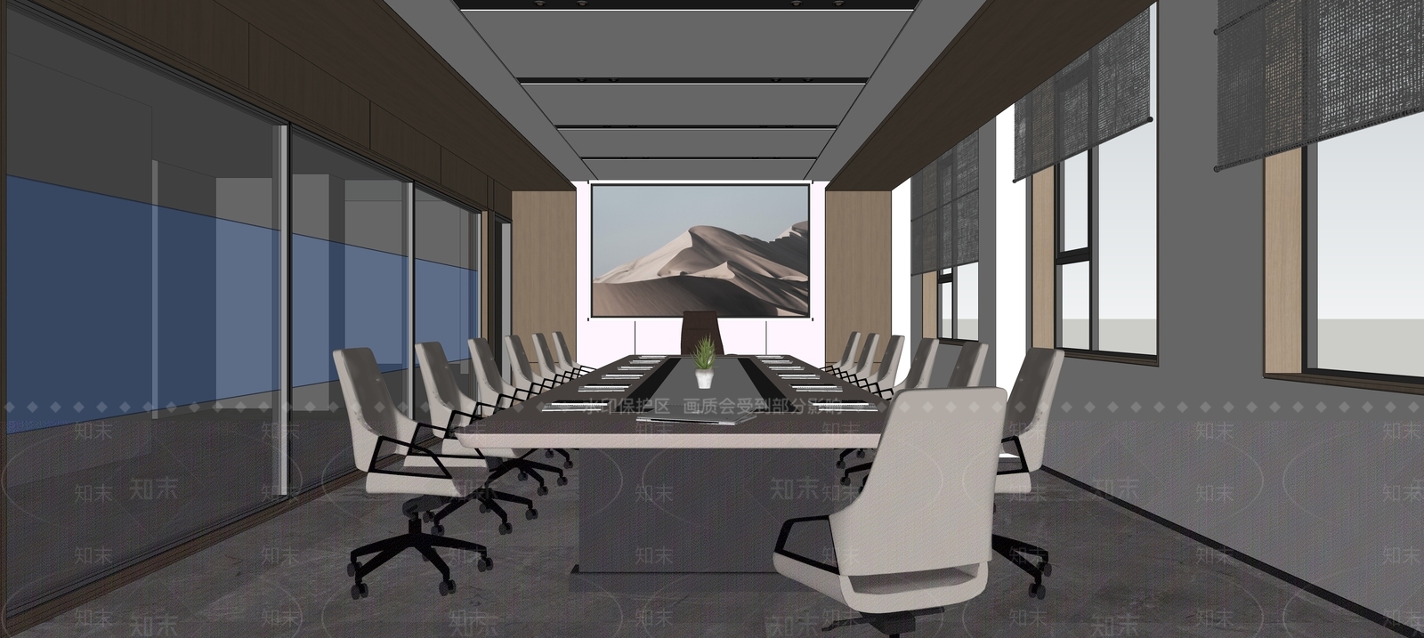现代会议室SU模型下载【ID:1203424298】