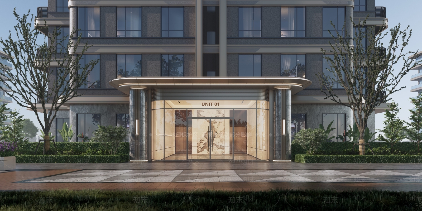 现代轻奢多层住宅SU模型下载【ID:1203424287】