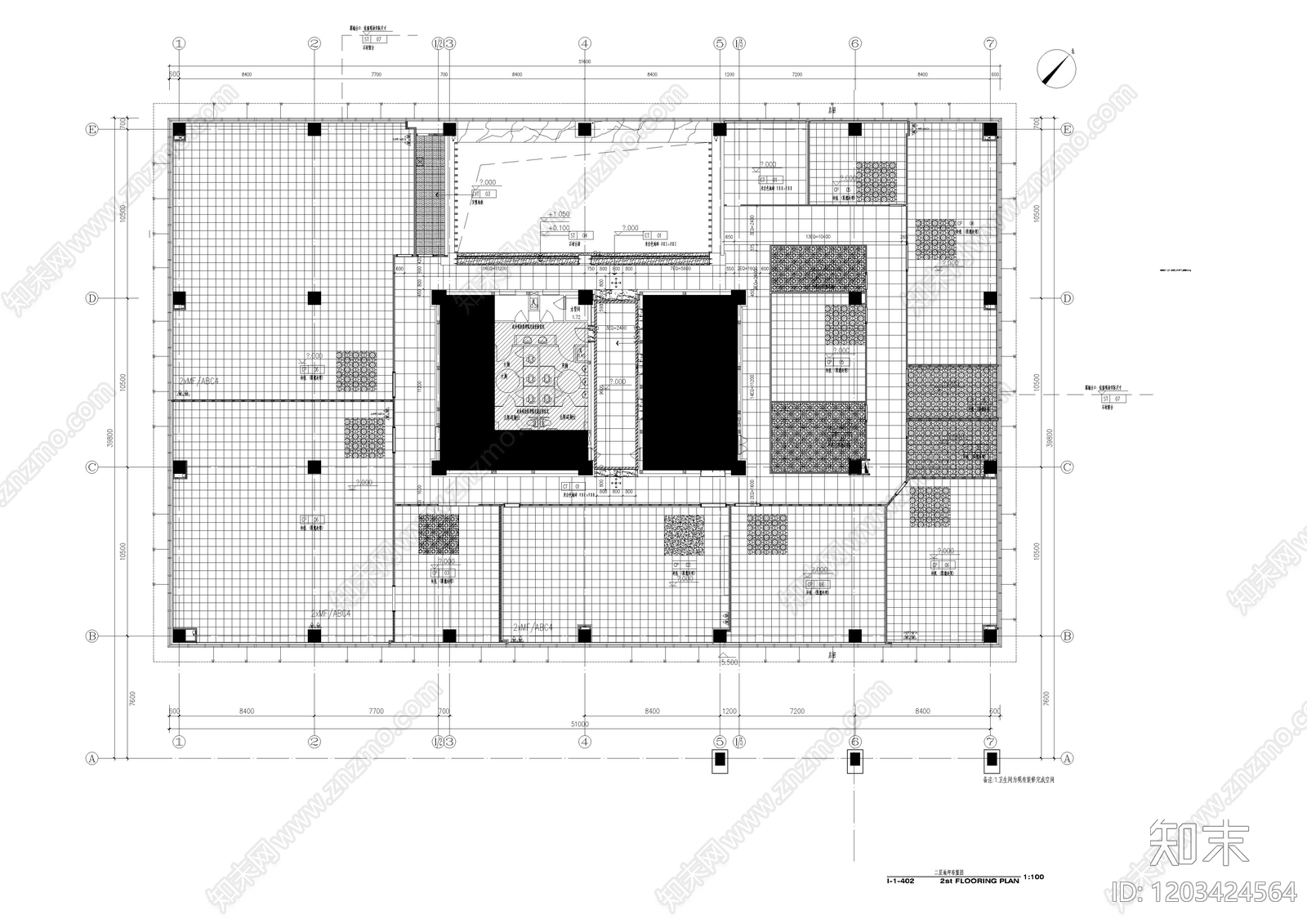 现代整体办公空间cad施工图下载【ID:1203424564】