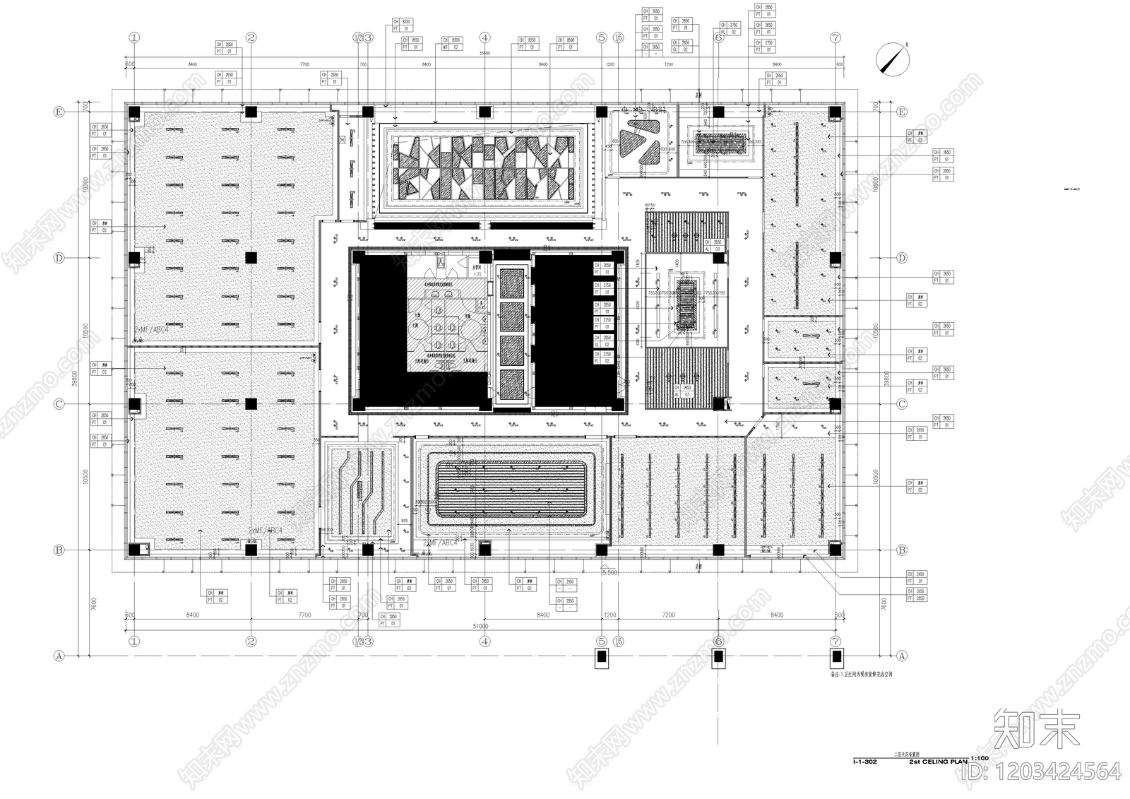 现代整体办公空间cad施工图下载【ID:1203424564】