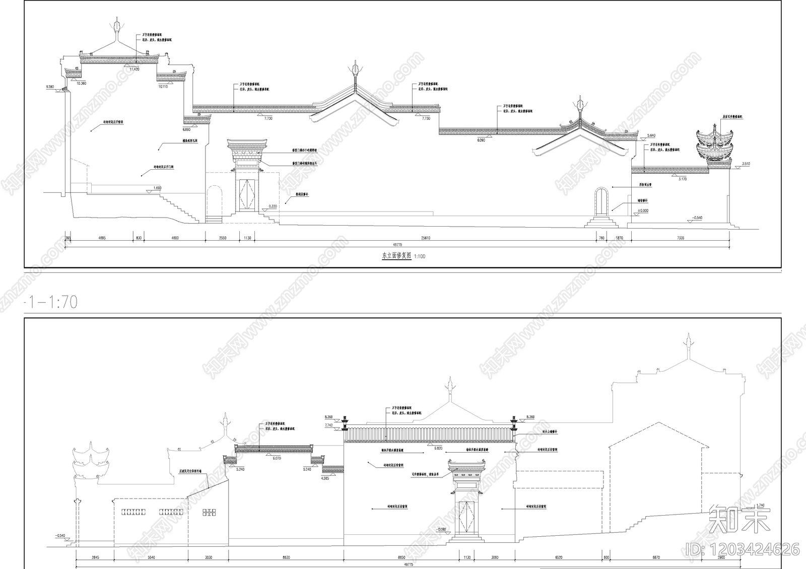 其他古建筑cad施工图下载【ID:1203424626】