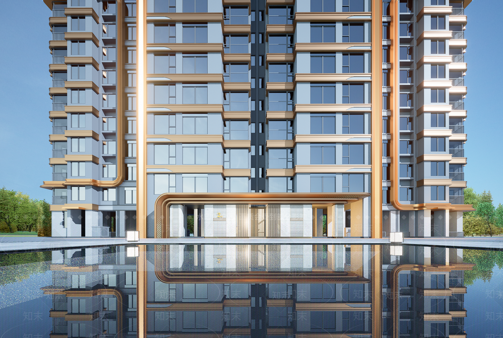 现代小区建筑SU模型下载【ID:1203427699】