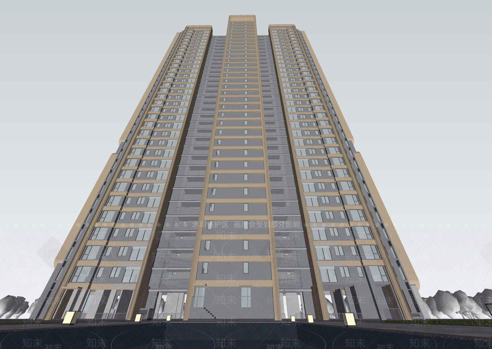 现代高层住宅SU模型下载【ID:1203941138】