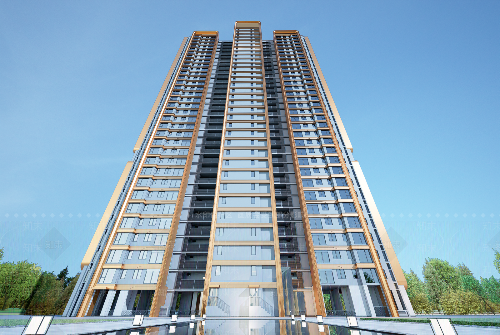现代高层住宅SU模型下载【ID:1203941138】